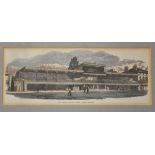 Early Lords Cricket Ground coloured lithograph - titled New Grand Stand Lord's Cricket Ground - c.