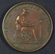London Institution Bronze Membership Ticket c.1820s. Obverse; Seated allegorical figure representing