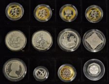 Mixed Selection of Coins to include 2008 QEII £5, 2009 Robert Burns £2, 2007 Millennium Bridge