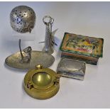 Various Assortments to include a Silver Tussie Mussie with India booklet, interesting brass portable