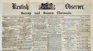 1888 'Jack The Ripper' Kentish Observer Newspaper Selection dates include 06,13 Sept, 04,11,18