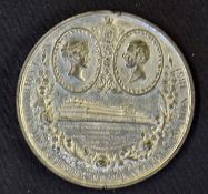 Giant 1851 Crystal Palace Exhibition Medallion Obverse; The Crystal Palace with Portraits of Queen