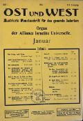 Judaica 'Ost Und West' scarce bound volume of 12 editions covering the year 1913 which was a