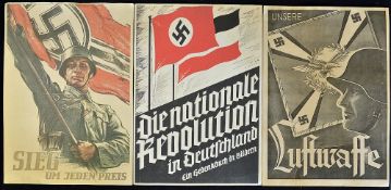 WWII Anti-Semitic Poster Selection consists of reproduction posters and leaflets mostly size 21 x