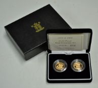 2005 & 2006 Gold Proof Half-Sovereign Coin Set both depict story of St George and the Dragon, number