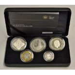 2008 Family Silver Coin Collection consists of 2x £5, £2 (Crown Size), £2 Olympic Centenary and £1