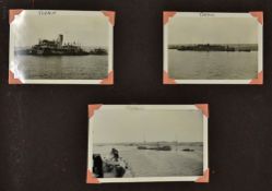 WWII British Navy Photo Album consisting of Naval scenes including Malta, Cape Town, Alexandria,