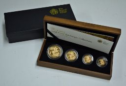 2008 UK Gold Proof Sovereign Coin Collection includes Five Pounds, Double Sovereign, Sovereign and