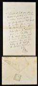 Medicine - John Marshall (1818-1891) handwritten letter dated 17th May 1886 in relation to medical