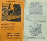 Rare Nazi Road Atlas 1935 scale 1:500 000 issued by Zentralverlag der NSDAP. 400 pages with detailed