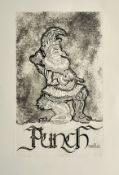 Large 'PUNCHinello' Prints depicting text with image of Punch above. Printed on good quality art