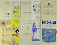 Collection of 10 London Theatre Programmes to include 1929 Journey's End, 1957 Carl Rosa Opera, 1929