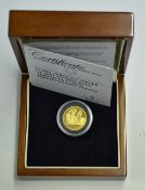 2008 Gold Tristan Da Cunha Trafalgar Half Guinea Coin encased within fine presentation case,