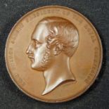 Crystal Palace Exhibition 1851 Exhibitors Medallion Obverse Portrait of Prince Albert. Reverse Globe
