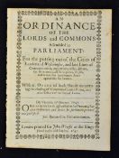 1647 An Ordinance of the Lords and Commons for the putting out of the cities of London and