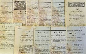 1791/92 French Edicts includes Law and Decree documents consisting of 6x 'Loi' of Military