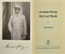 Hermann Göring Signed Work and Man Book entitled 'Werk und Mensch' 1938 Full Leather presentation