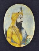 India - Punjab Indian miniature painting of Maharaja Kharak Singh a fine Indian miniature of Sikh