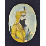 India - Punjab Indian miniature painting of Maharaja Kharak Singh a fine Indian miniature of Sikh