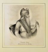 India - Punjab Maharaja Ranjit Singh lithograph 19th century Lithograph of the lion of Punjab Ranjit