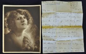 Sydney John Chaplin (1885-1865) Signed Photograph and personal correspondence from first wife Minnie