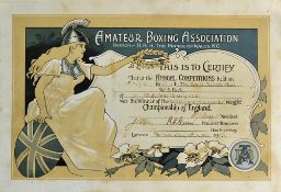 Amateur Boxing Association Welter Weight Winners Certificate to W.S. Pack, dated 1936 held at the
