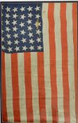 39 Star American Flag printed on cotton, some parting of cotton, an unofficial flag measuring 60 x