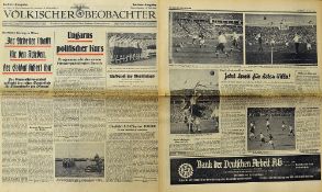 WWII 1938 German Newspapers 'Volkischer Beobachter' with contents regarding England v Germany