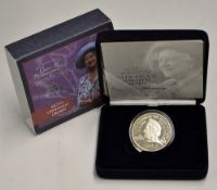 2000 Queen Mother Centenary Silver Proof Memorial Crown Coin encased within presentation case c/w