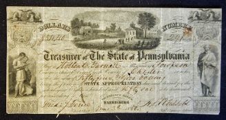 School Appropriation Fees 1850 Jocopson in Pennsylvania, United States. 1851. Fine illustration of