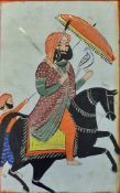 India- Punjab Sikh general on horseback original watercolour of a mounted Sikh general with
