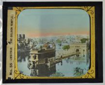 India - Punjab Early Golden temple Amritsar glass slide a 1900s magic lantern slide of the holiest