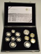 2009 Silver Proof Coin Set consist of 12 coins rare Kew Gardens 50p coin, number 1951, includes £