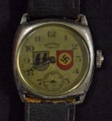 Interesting c.1940s German "Services" Wristwatch Services Aerist model, stamped "ServiceS" 'Foreign'