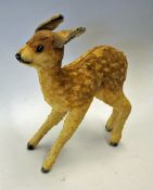 c.1950s Steiff Baby Deer standing with Button intact to ear, button eyes, golden colour, stitching
