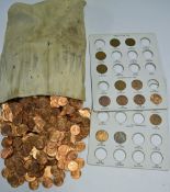 Assorted Selection of One Penny Coins dates from 1927 through to 1967 George V and VI and