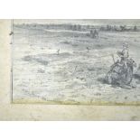 1885 Melton Prior (1845-1910) Pencil Drawing depicting North Africa scene with camels in the