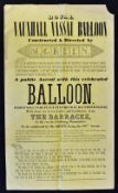 1836 Poster Royal Gardens Vauxhall Advertising the Ascent of Mr Green's 'Vauxhall Nassau Balloon'