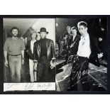 Bee Gees black and white press photographs of the three 'Gees' each signed in various biros,