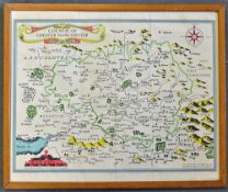 1610 Map of Greater Manchester adapted by the Greater Manchester Council and Cartographic services