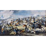 India - Anglo Sikh wars 'The battle of Ramnuggur' watercolour on canvas a stunning watercolour