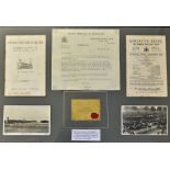 1840 Doncaster Grand Stand Racing Ticket complete with a letter from the County Borough of Doncaster
