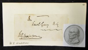 William Ewart Gladstone (1809-1898) Signed Cutting Prime Minister on four occasions and a British
