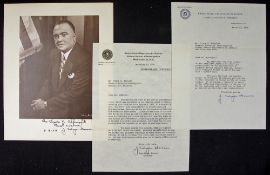 John Edgar Hoover Signed Collection of correspondence and photographs 1950s consisting of letters