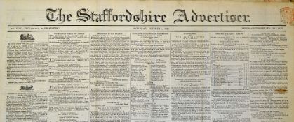 1900 The Staffordshire Advertiser Newspaper Selection dates Jan-Dec 1900. Ex binding, some damaged
