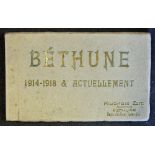 Interesting 1914-1918 'Béthune' Postcard album containing post cards of the French Town, all