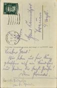 Joseph Goebbels Signed Postcard date 11/08/28, inscribed in pencil, 'We met here and send the best