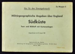 WWII 1940 German Invasion of Britain Plans including 'Südküste' South Coast folder 'Zu Mappe C',