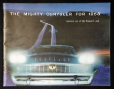 Automotive The Mighty Chrysler for 1958 Catalogue a very large impressive 24 page sales catalogue