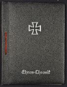 Nazi War Record and Family History Album entitled ‘Enren-Chronik’ with Iron Cross to front, numerous